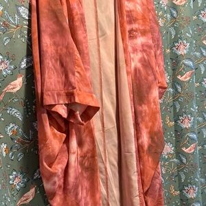 Tie-Dye Kimono in Orange and Pink